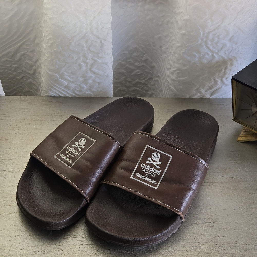 Adidas Brown Slide Sandals for Men